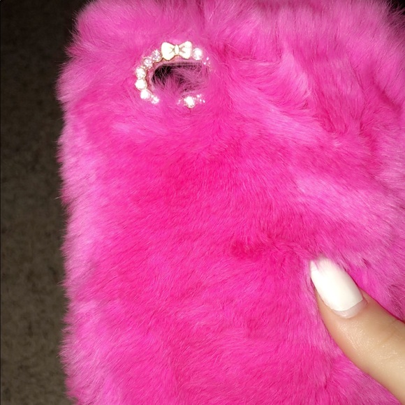 2 pink fur iPhone 6/7 plus cases - Picture 4 of 4